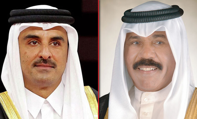 سمو الأمير  يهنئ أمير قطر بمناسبة  حفل افتتاح مونديال  قطر