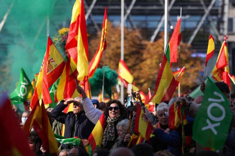 أنصار اليمين المتطرف في إسبانيا يتظاهرون ضد حكومة سانشيز   